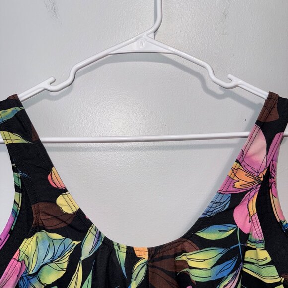 Miraclesuit Floral One-Piece Swimsuit V-Neck Ruched Tropical Print Womens 18W - Picture 6 of 9